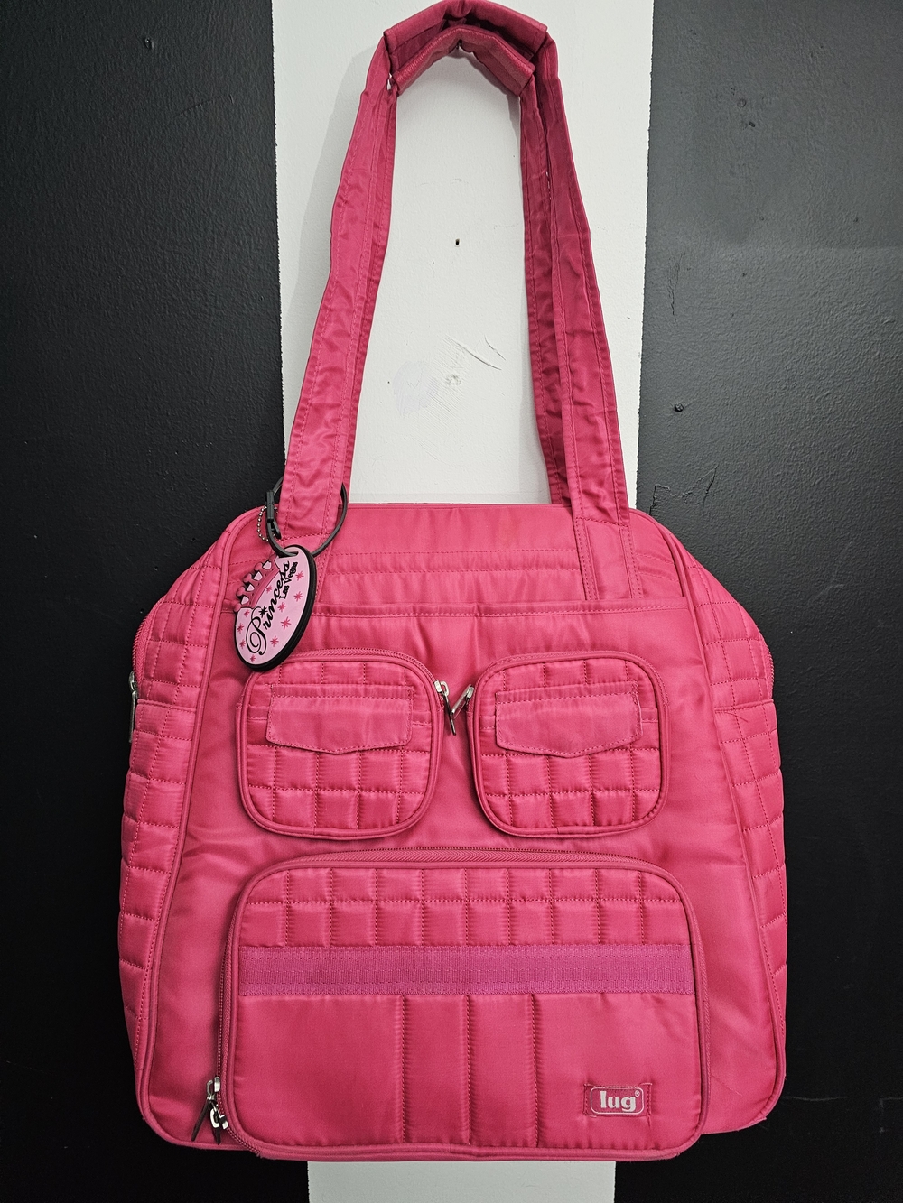 Lug Hot Pink Quilted Overnight Bag with Front Pockets